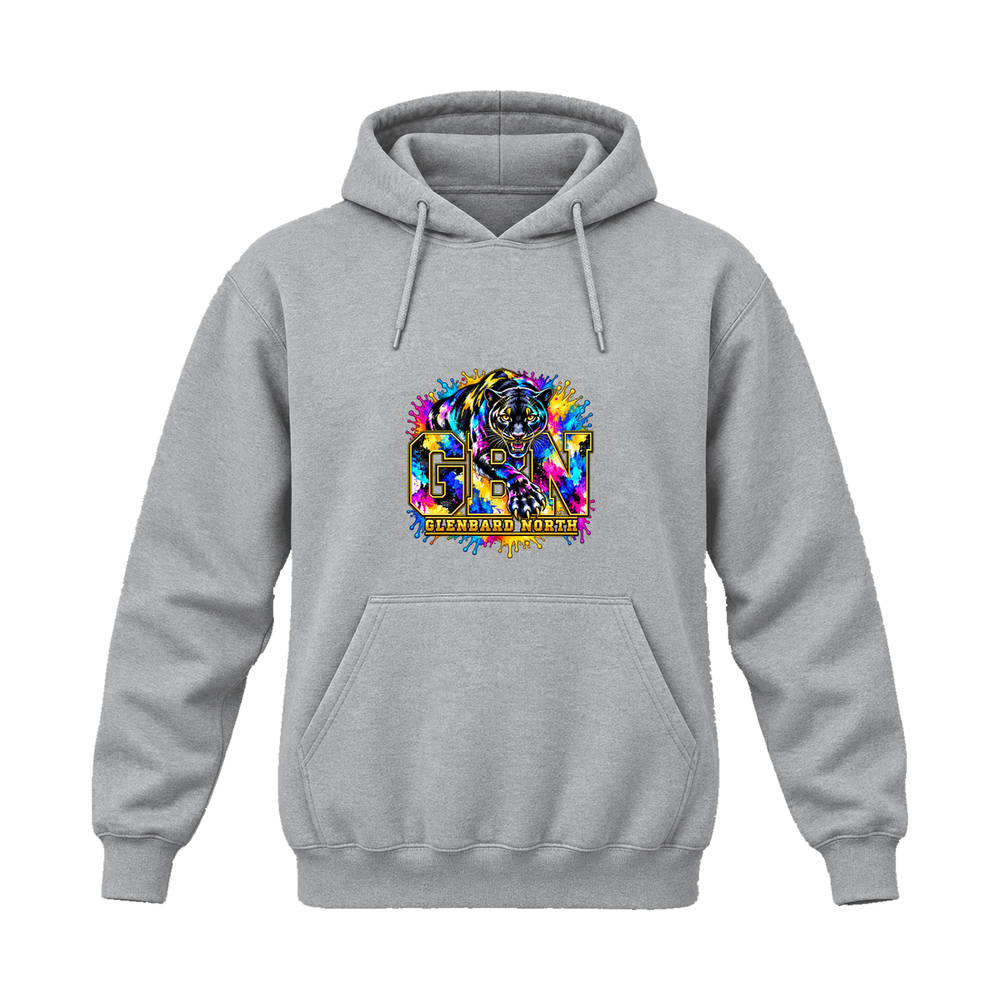 GBN Paint Splash Panther Hoodie - Sport Grey