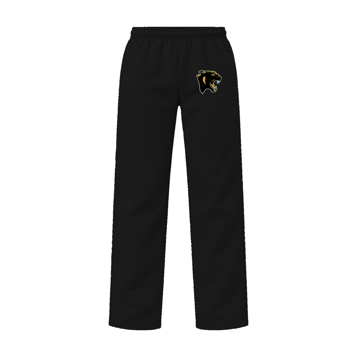 GBN Panther Logo Open Bottom Sweatpants - Black