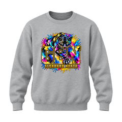 GBN Paint Splash Panther Crewneck Sweatshirt - Sport Grey