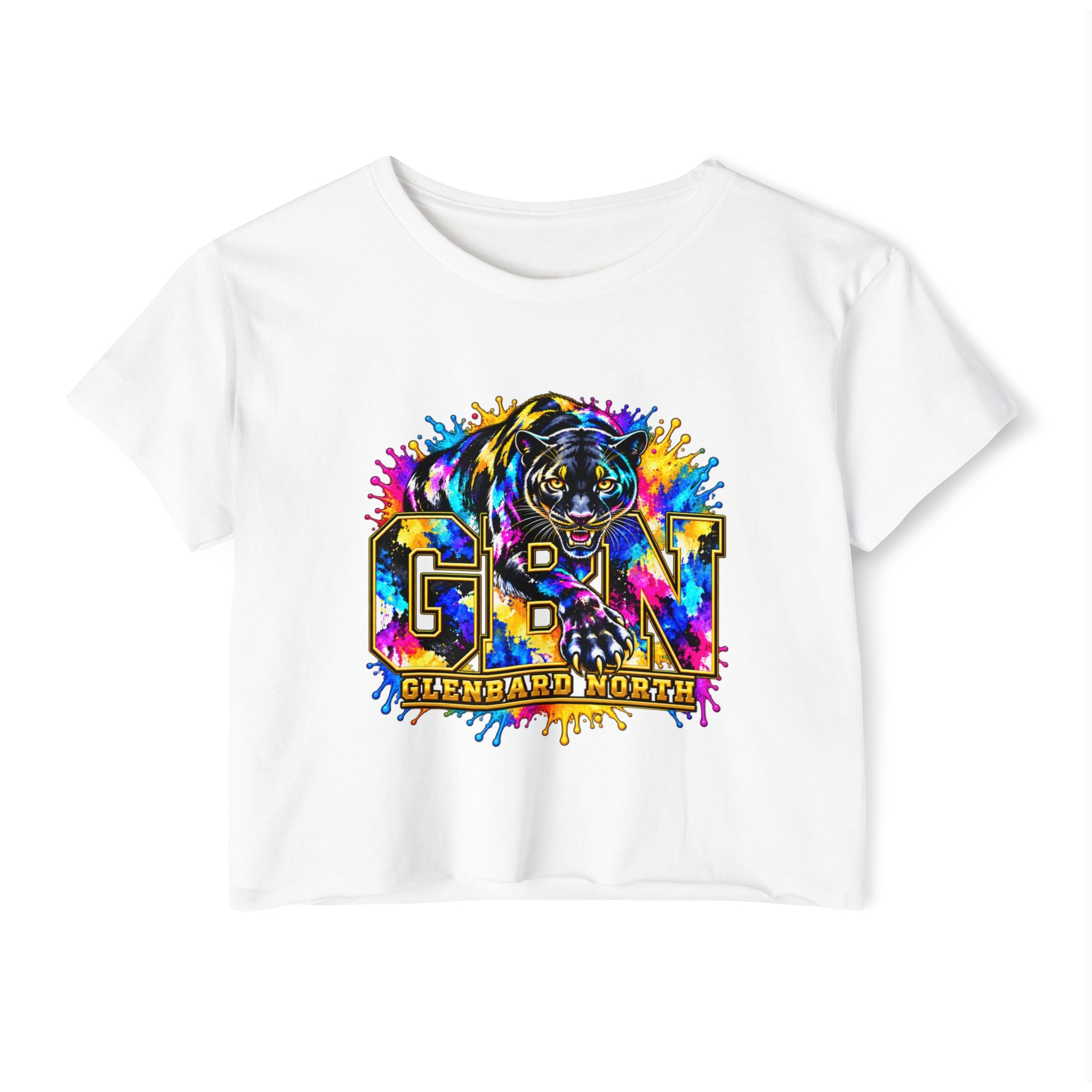 GBN Paint Splash Panther Crop Top
