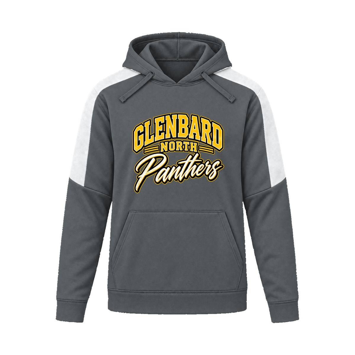 GBN Arched Panthers Performance Hoodie - Iron Grey/ White