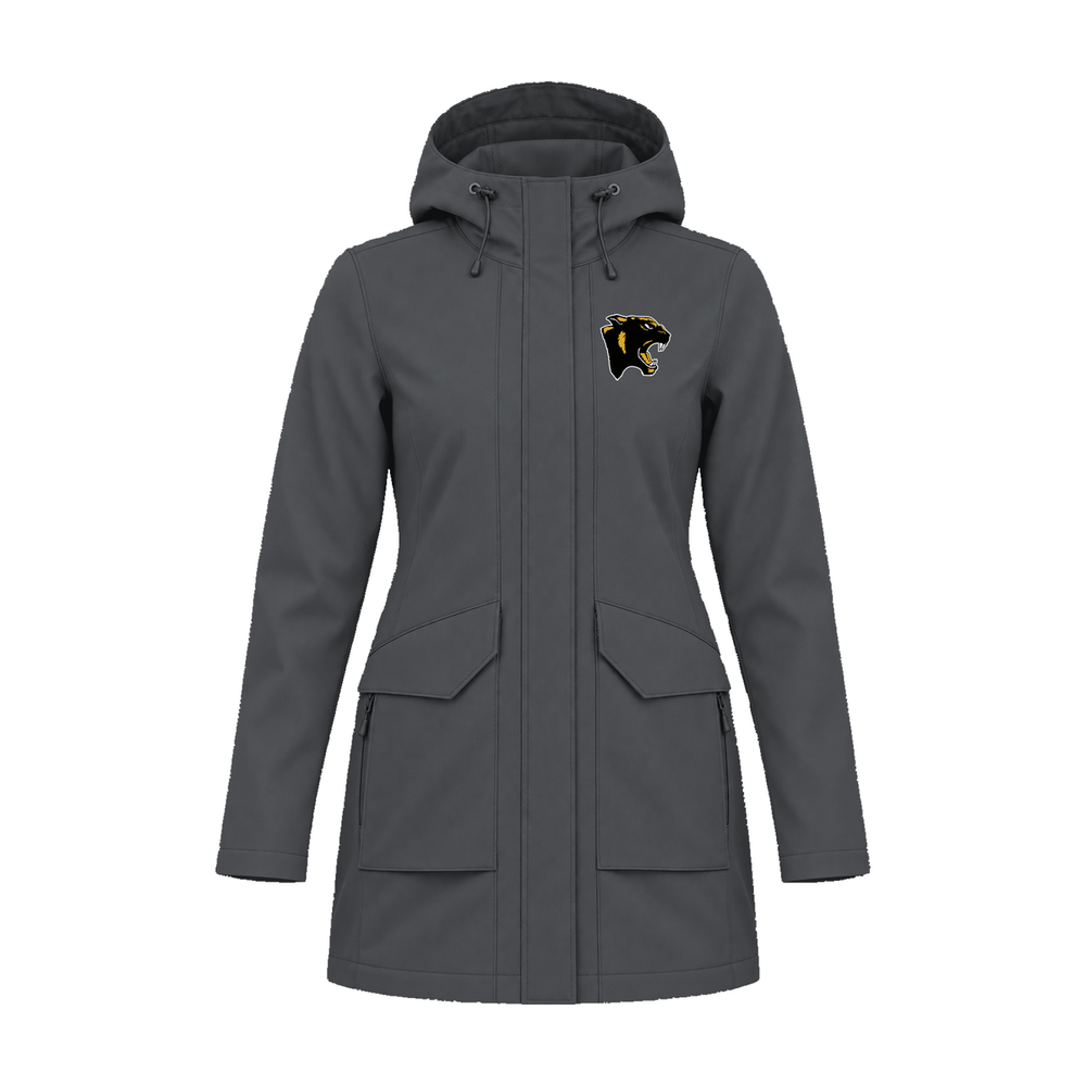 GBN Panther Logo Women's Soft Shell Parka - Graphite