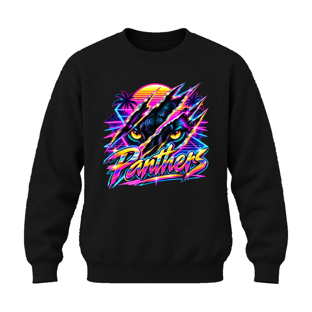GBN Neon Panther Crewneck Sweatshirt - Black
