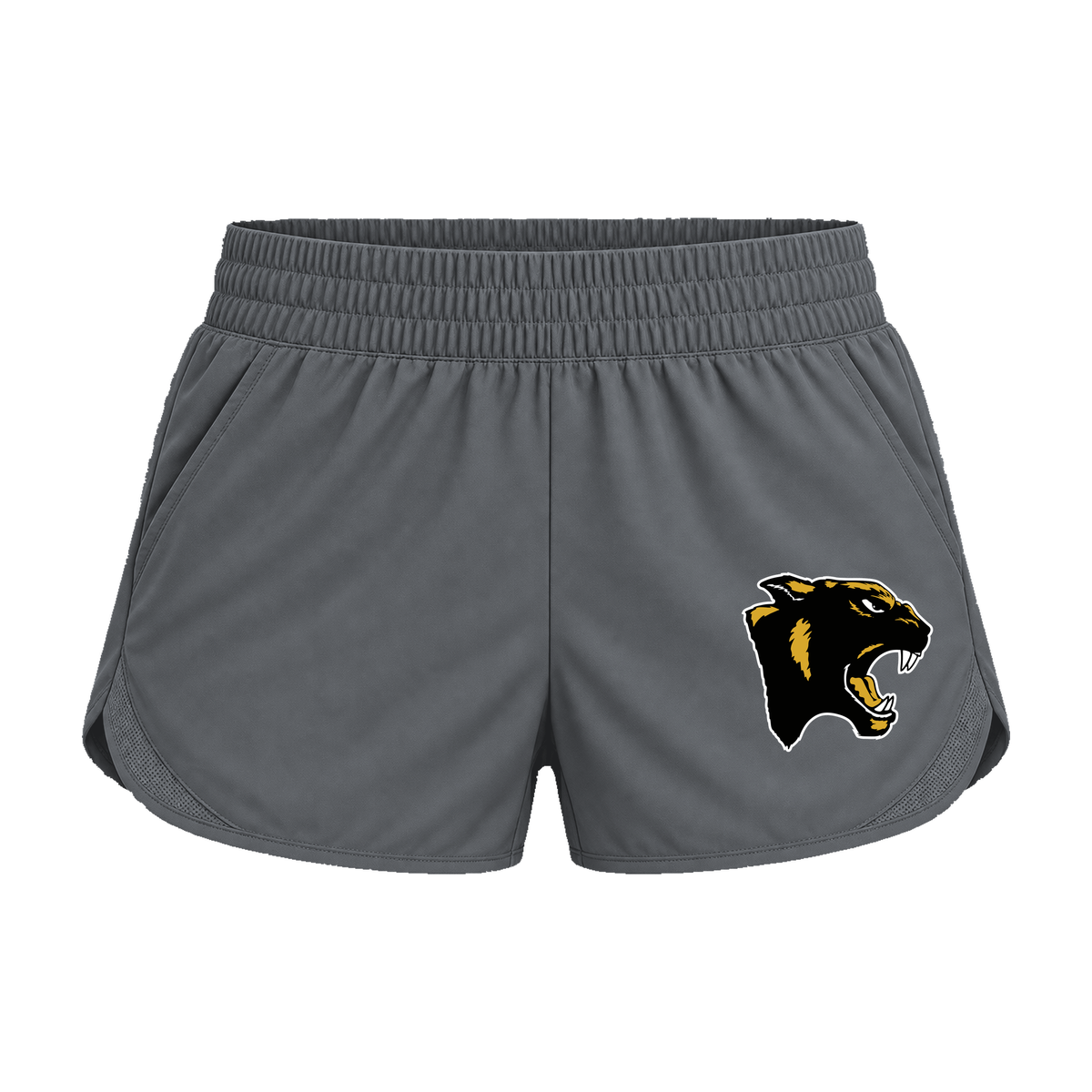 GBN Panther Logo Women's Athletic Shorts - Iron Grey