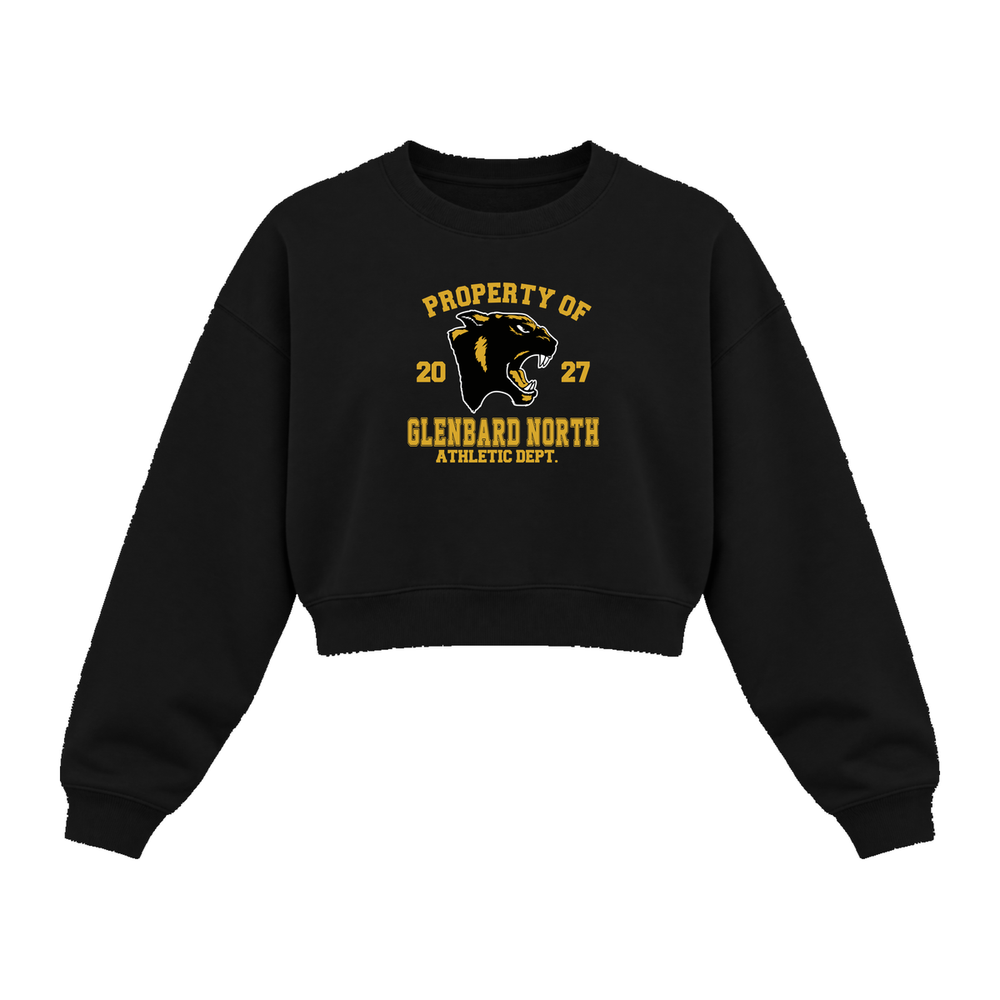 GBN Property Of Women's Cropped Crewneck - Black