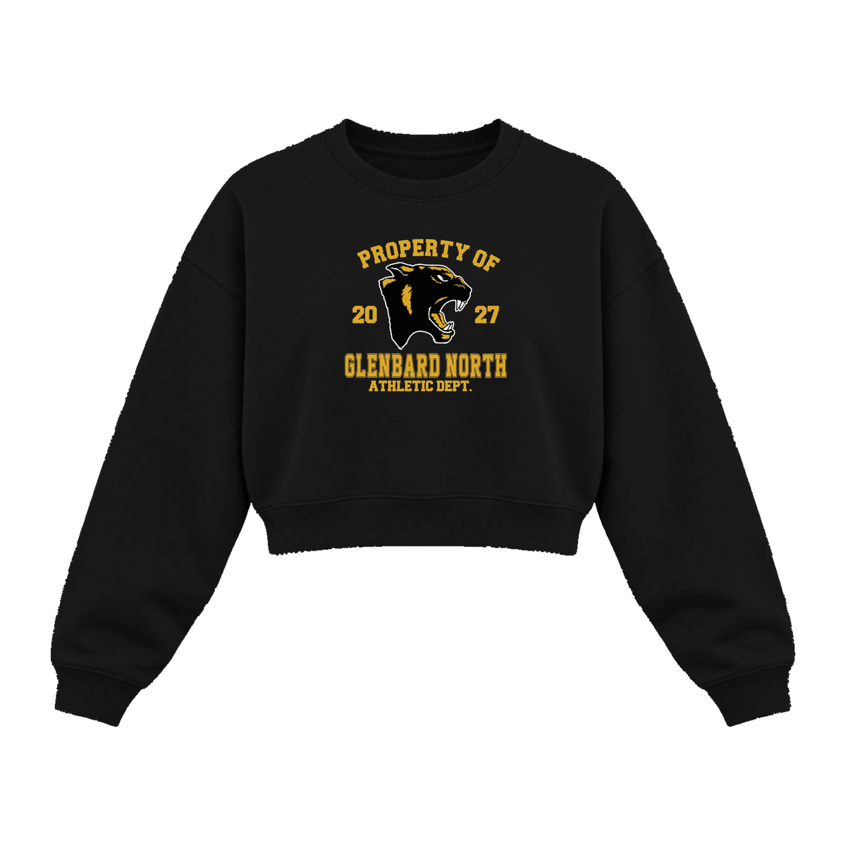 GBN Property Of Women's Cropped Crewneck - Black