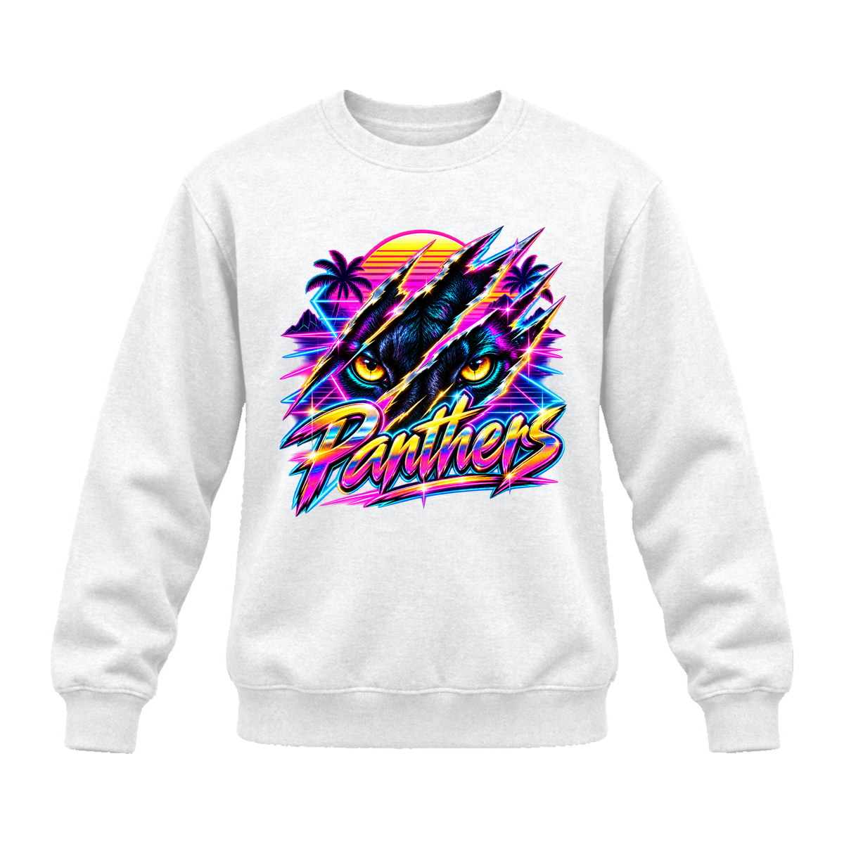 GBN Neon Panther Premium Crewneck - White