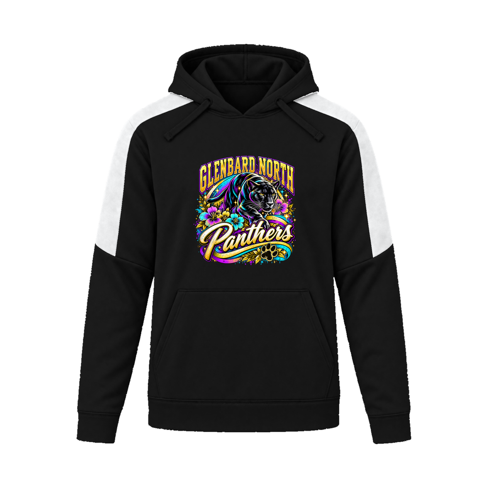GBN Flower Power Panther Performance Hoodie - Black/ White