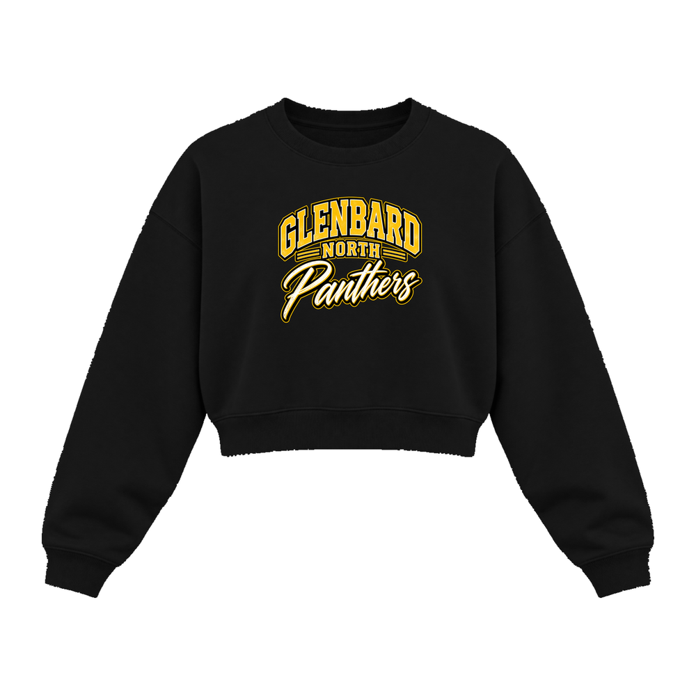 GBN Arched Panthers Women's Cropped Crewneck - Black