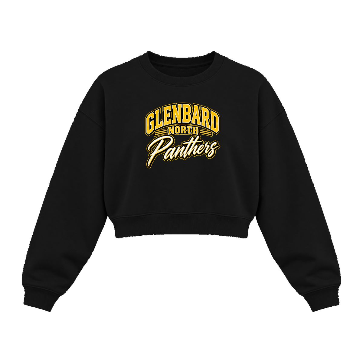 GBN Arched Panthers Women's Cropped Crewneck - Black