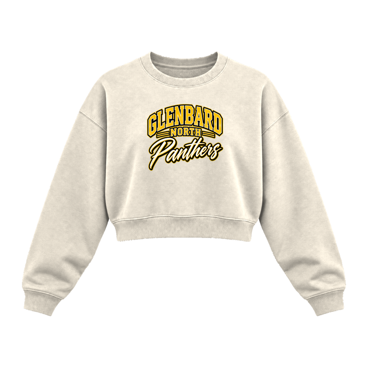 GBN Arched Panthers Women's Cropped Crewneck - Bone
