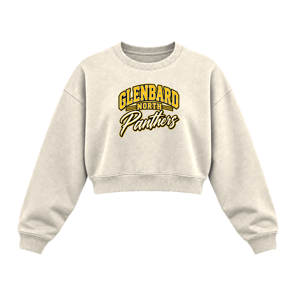 GBN Arched Panthers Women's Cropped Crewneck - Bone
