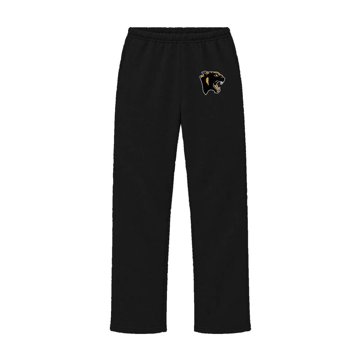 GBN Panther Logo Straight Leg Sweatpants - Black