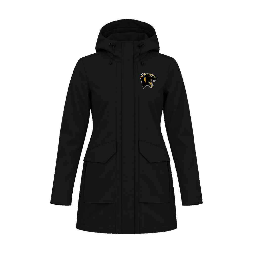 GBN Panther Logo Women's Soft Shell Parka - Deep Black