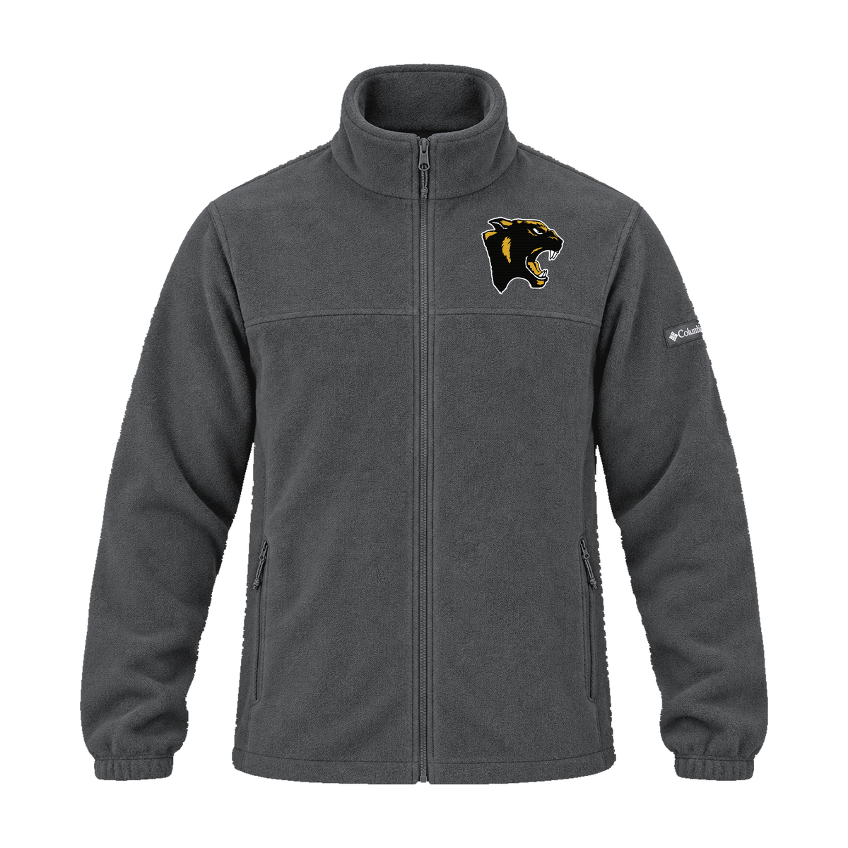 GBN Panther Logo Embroidered Fleece Jacket - Charcoal Heather