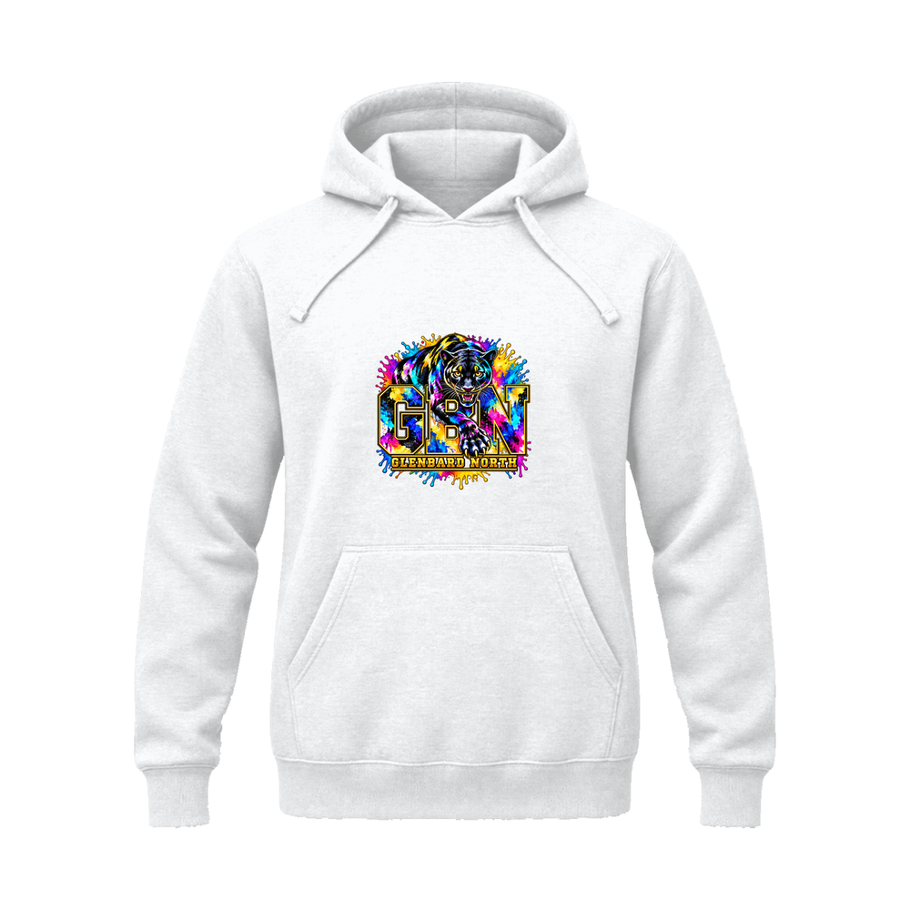 GBN Paint Splash Panther Premium Hoodie - White