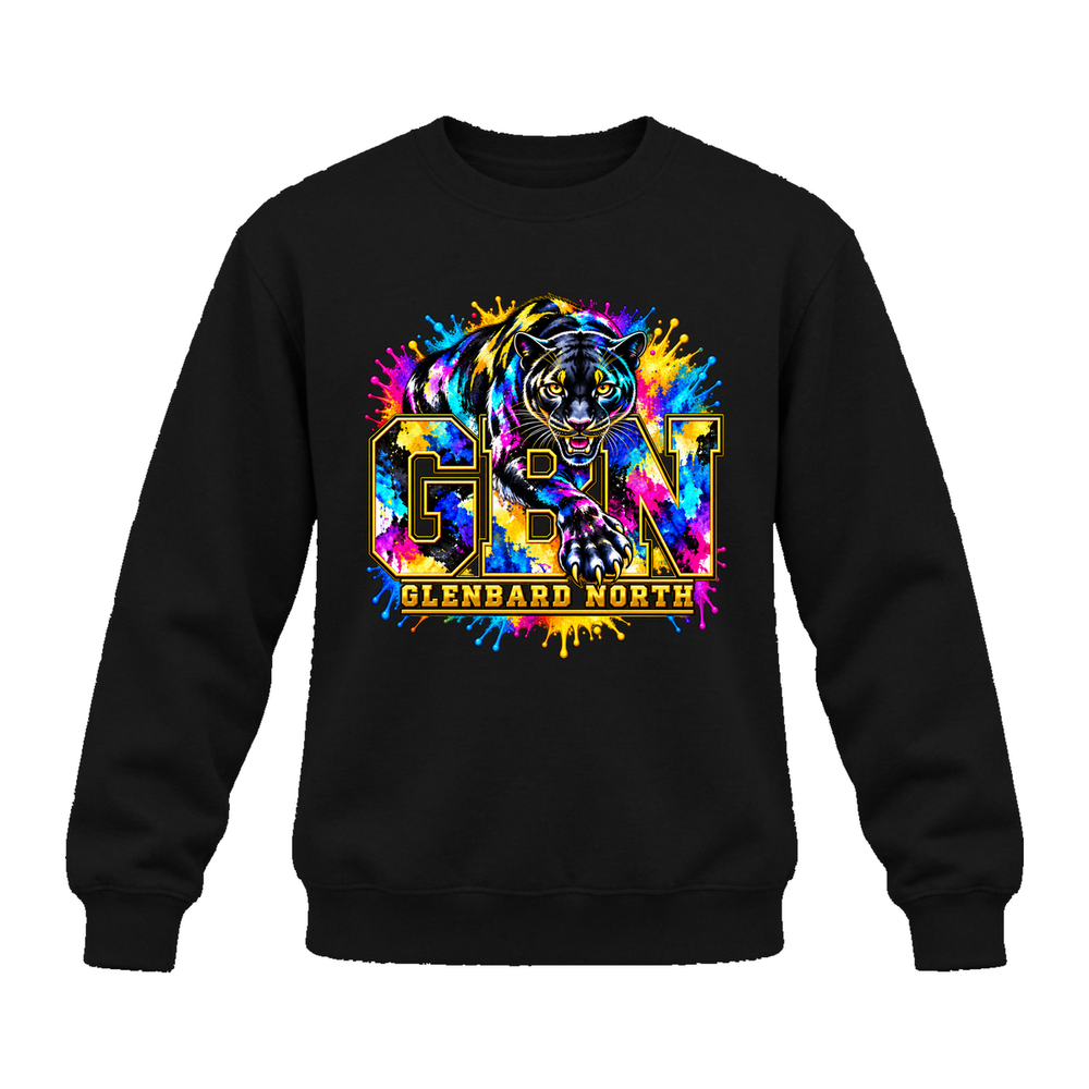GBN Paint Splash Panther Premium Crewneck - Black