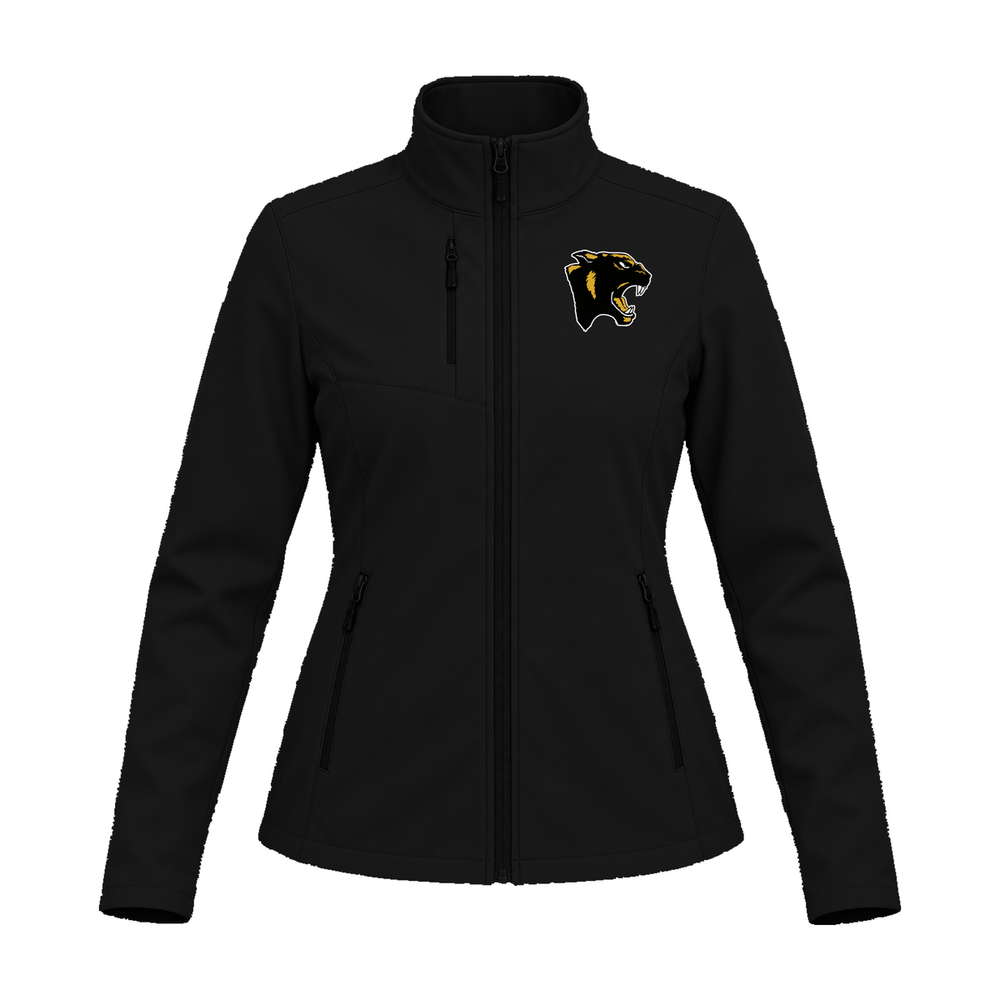 GBN Panther Logo Women's Soft Shell Jacket - Deep Black