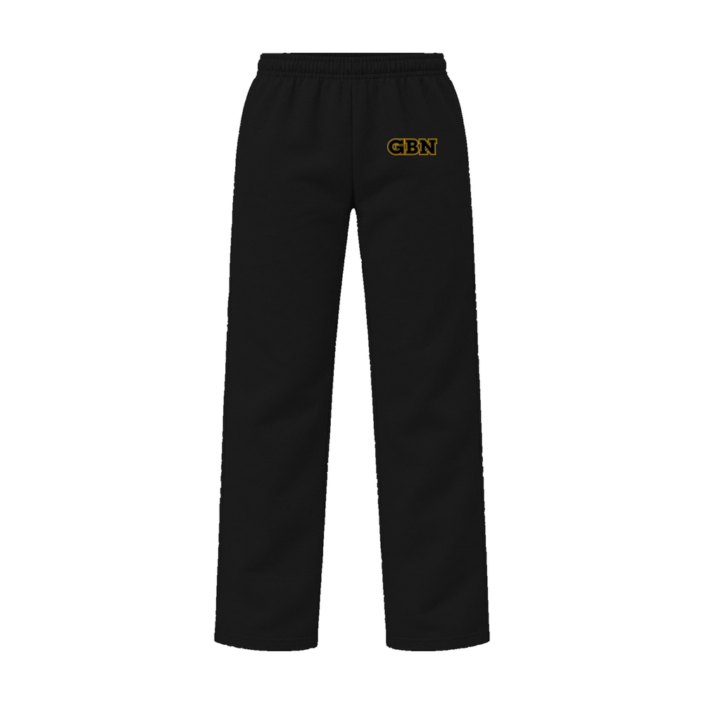 GBN Varsity Letters Open Bottom Sweatpants - Black