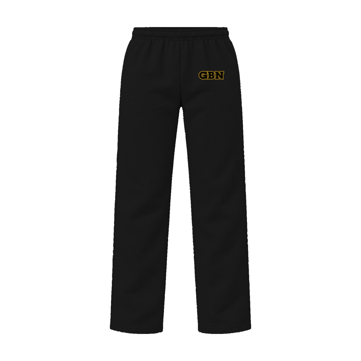 GBN Varsity Letters Open Bottom Sweatpants - Black