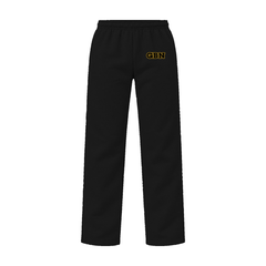 GBN Varsity Letters Open Bottom Sweatpants - Black