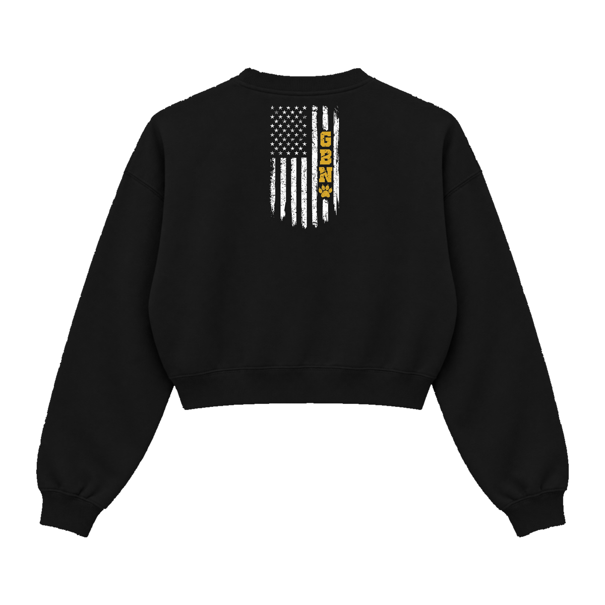 GBN Flag Women's Cropped Crewneck - Black (back)