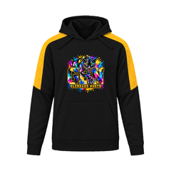 GBN Paint Splash Panther Performance Hoodie - Black/ Gold