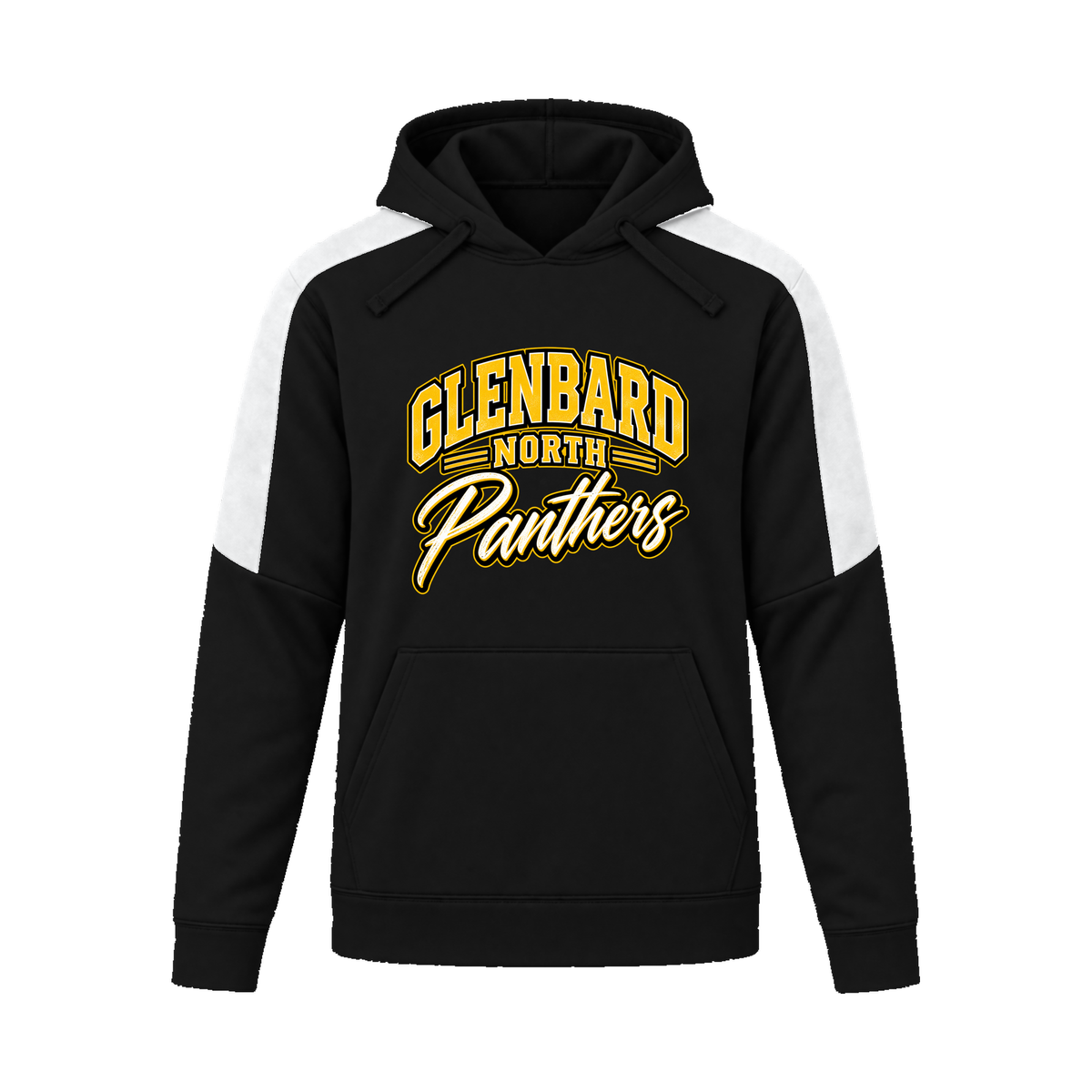 GBN Arched Panthers Performance Hoodie - Black/ White