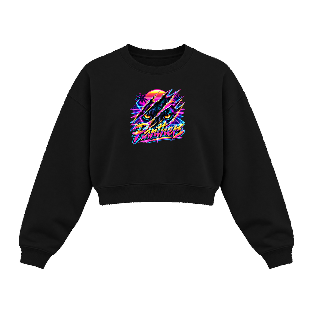 GBN Neon Panther Women's Cropped Crewneck - Black